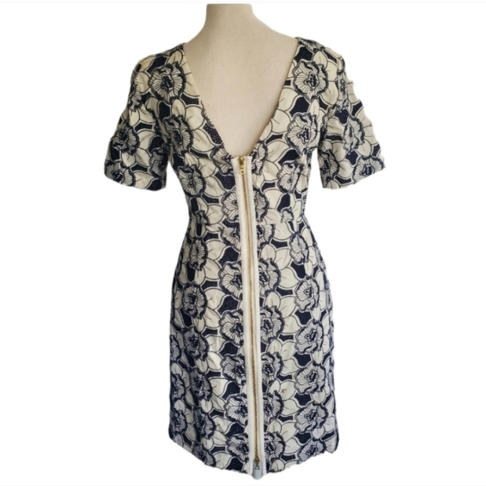 J. Crew Collection Floral Embroidered Zip Back Dress - Picture 5 of 12